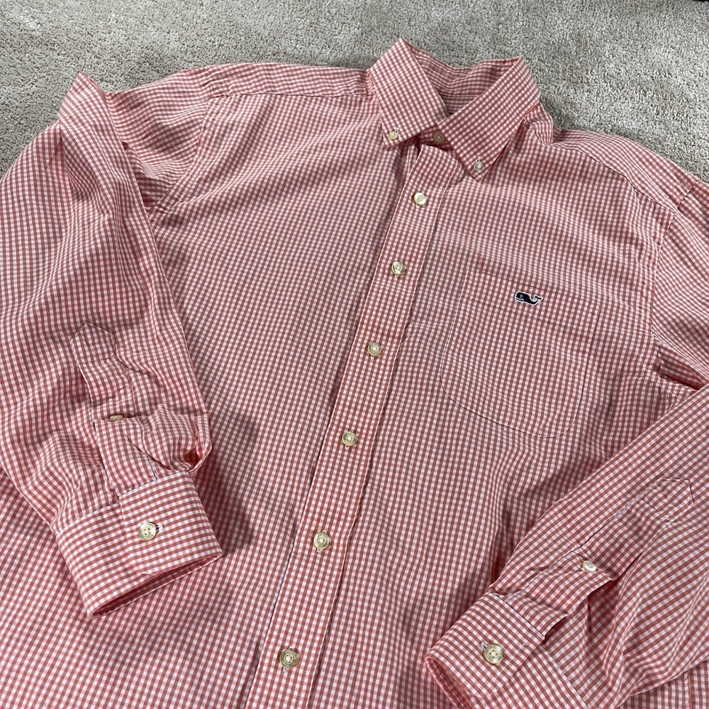 Vineyard Vines Men's Dress Shirt‎ Medium, Long Sleeve, Plaid/Check Pattern